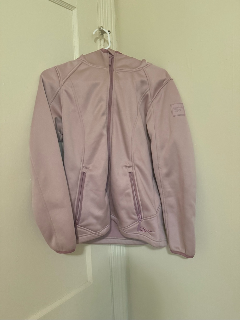 Reebok Women's Pale Pink Hooded Zip Utility Jacket